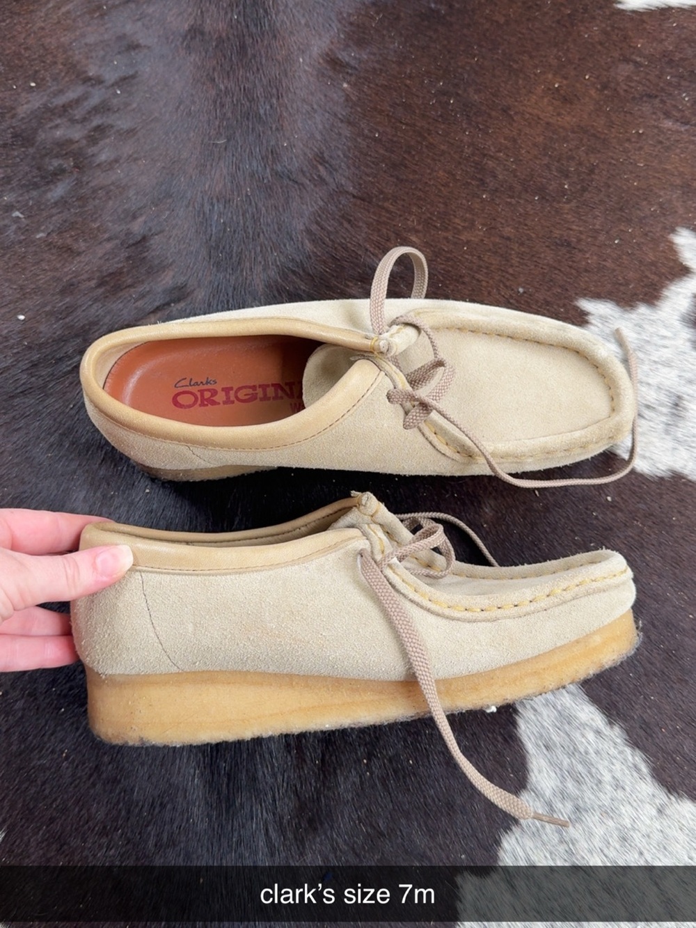 Clarks Beige Suede Wallabee-Style Loafers